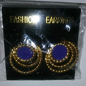 Purple And Gold Earrings